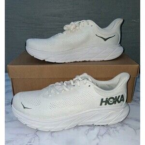 New Hoka Men's Arahi 7 Blanc de Blanc  White Steel Wool Running Shoe Size 10